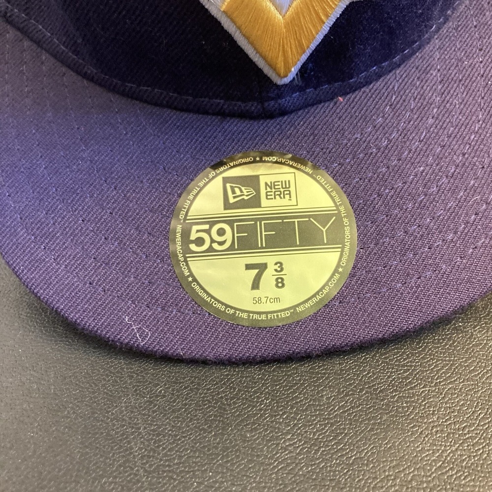 WVU Mountaineers West Virginia 59Fifty 7 3/8 Fitted Hat Cap Blue Yellow NCAA - Picture 2 of 7